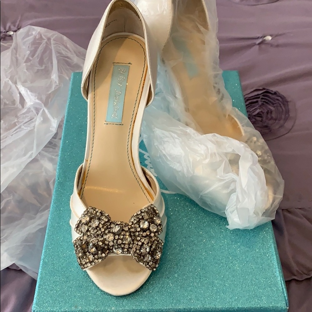 Betsey Johnson Satin wedding Stilettos